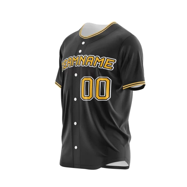 Custom Black Gold-White Baseball Jersey – fansff